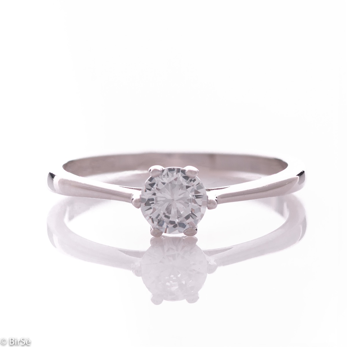 Silver Solitaire Ring