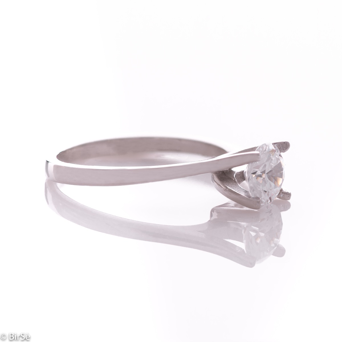 Silver Solitaire Ring