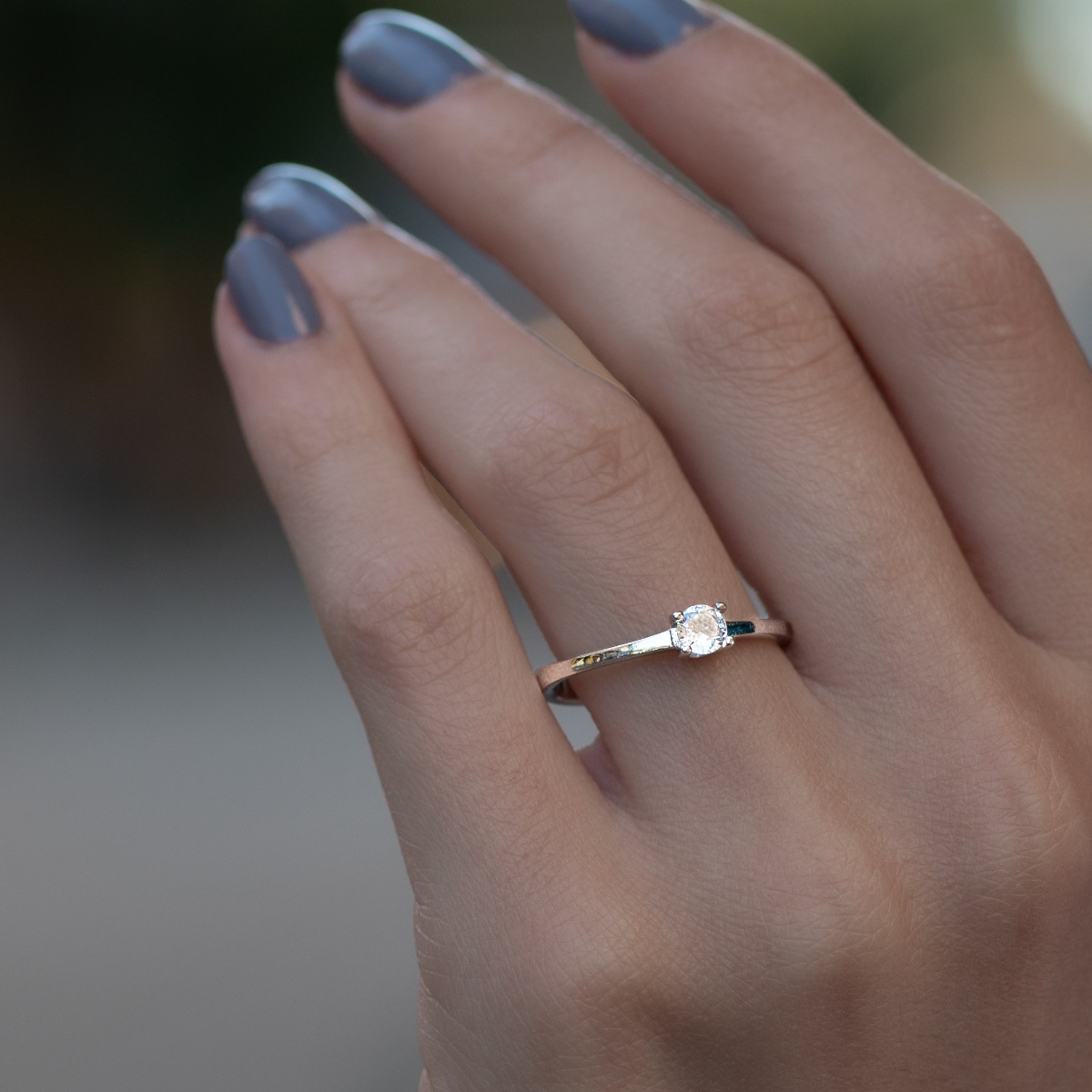 Silver Solitaire Ring