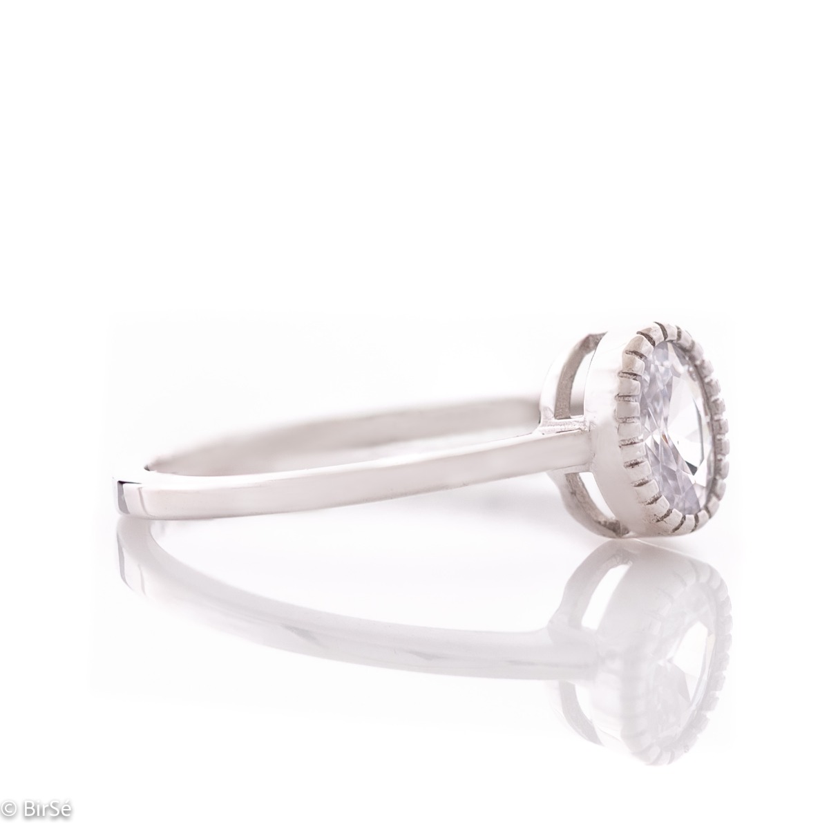 Silver Solitaire Ring 