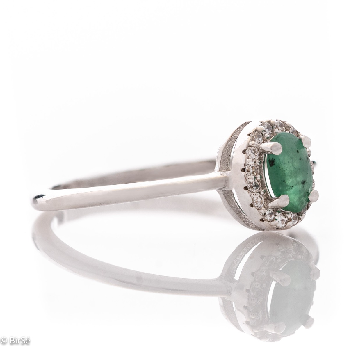 Silver Ring - Natural Emerald 0,52 ct.