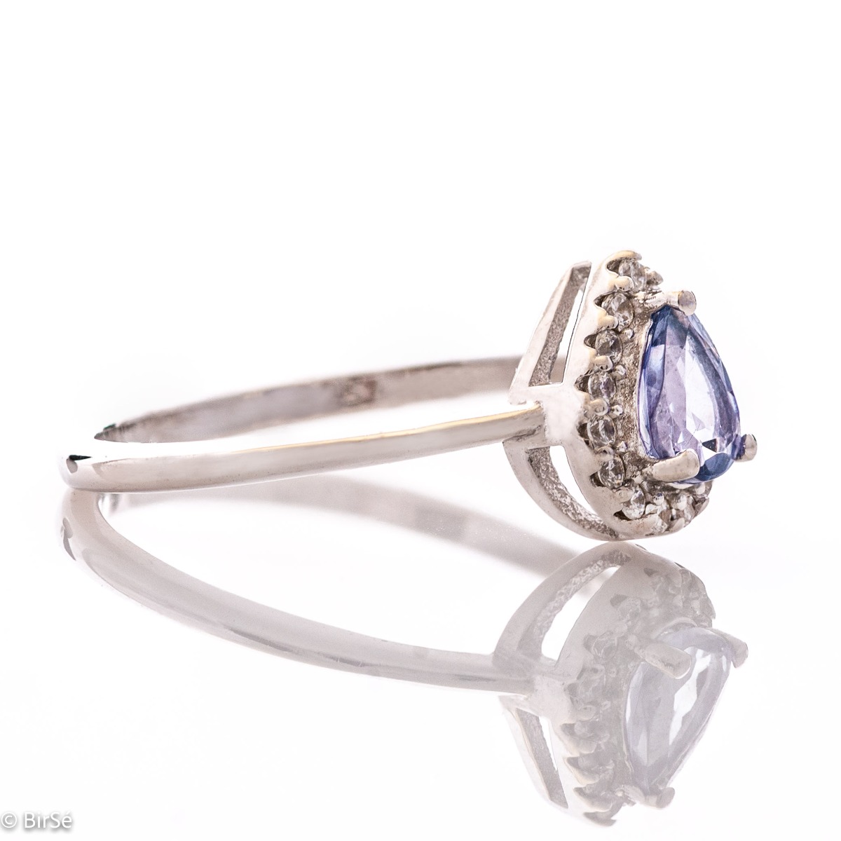 Silver ring - Drop Natural Tanzanite 0,45 ct.