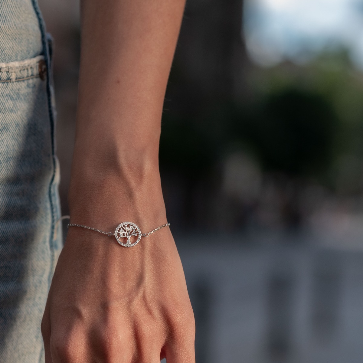 Silver Bracelet with Tree of Life