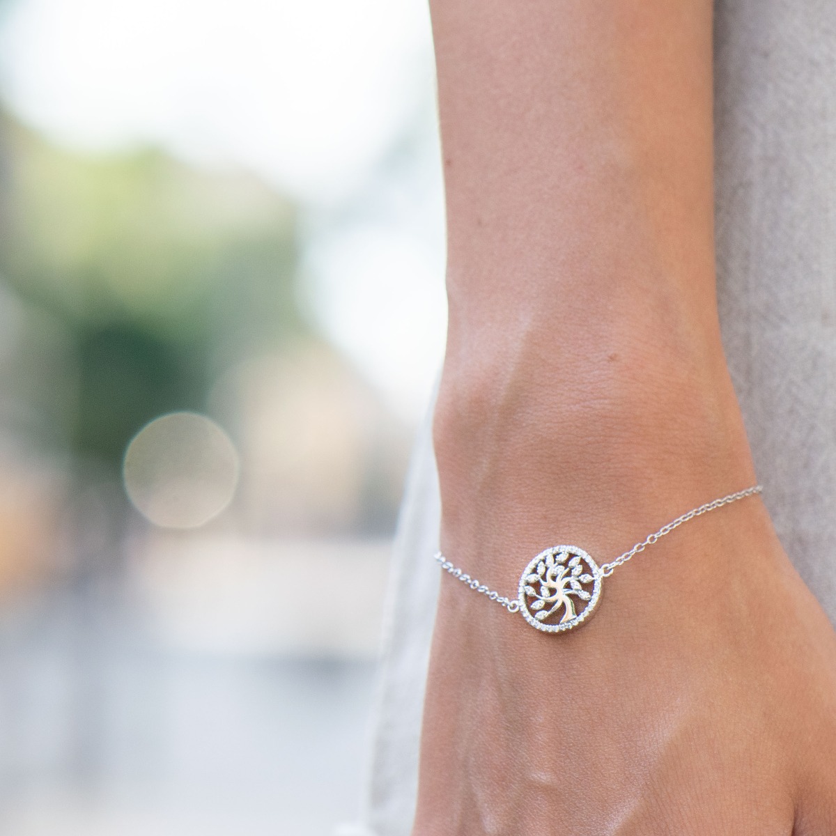 Silver Bracelet with Tree of Life