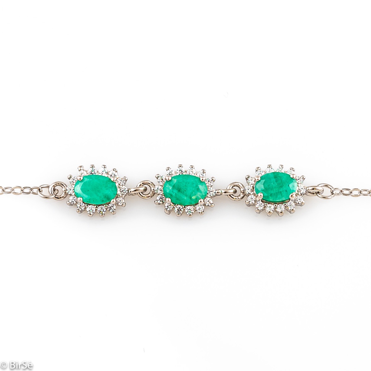 Silver Bracelet with Emerald