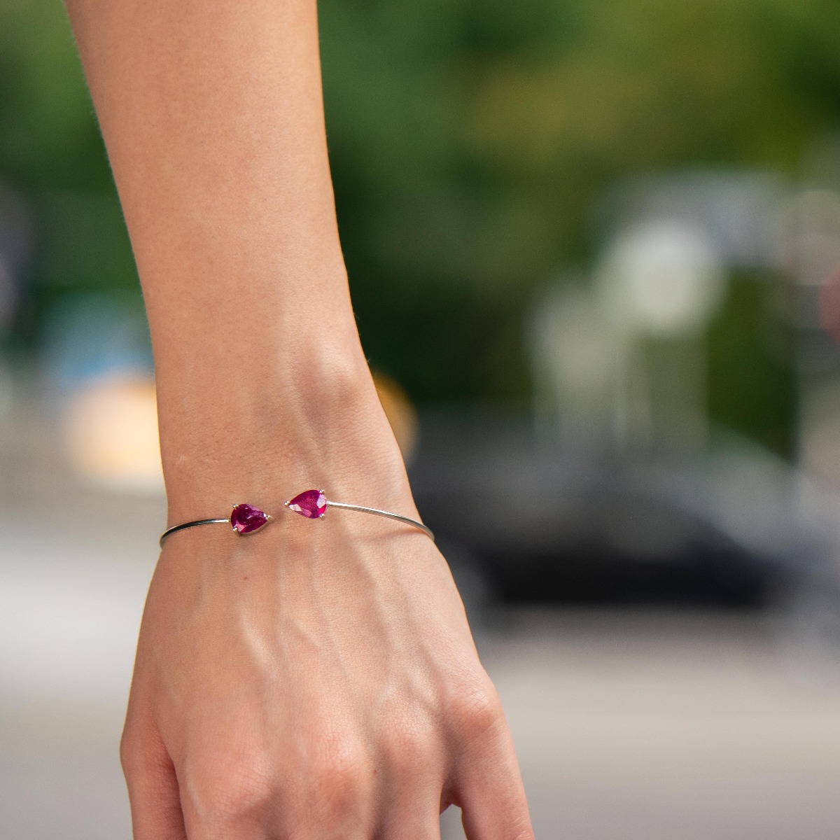 Silver Bracelet with Ruby