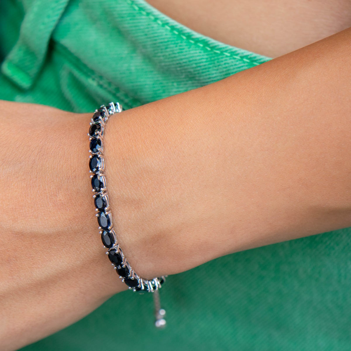 Silver Bracelet with Natural Sapphire 