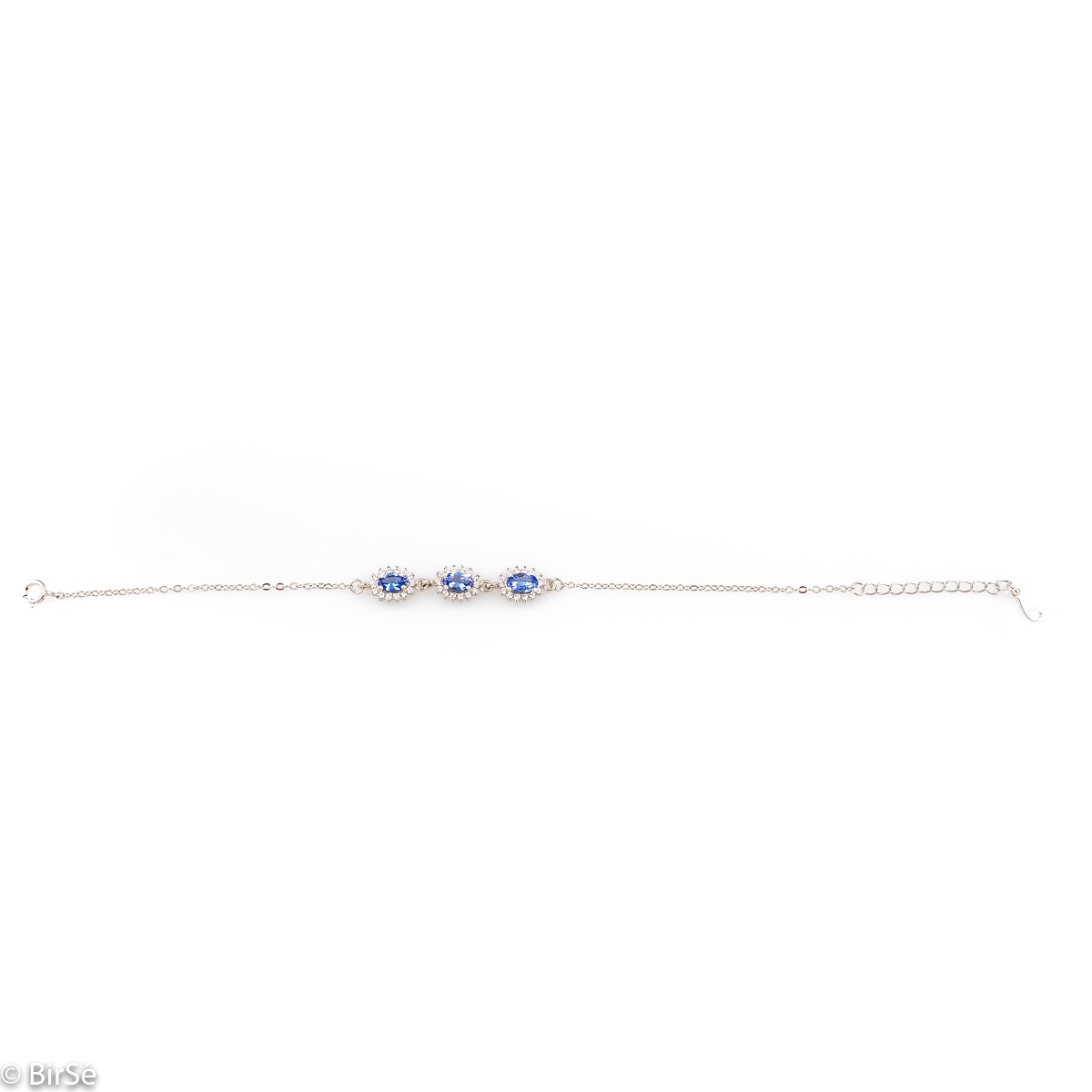 Silver Bracelet with Natural Tanzanite 