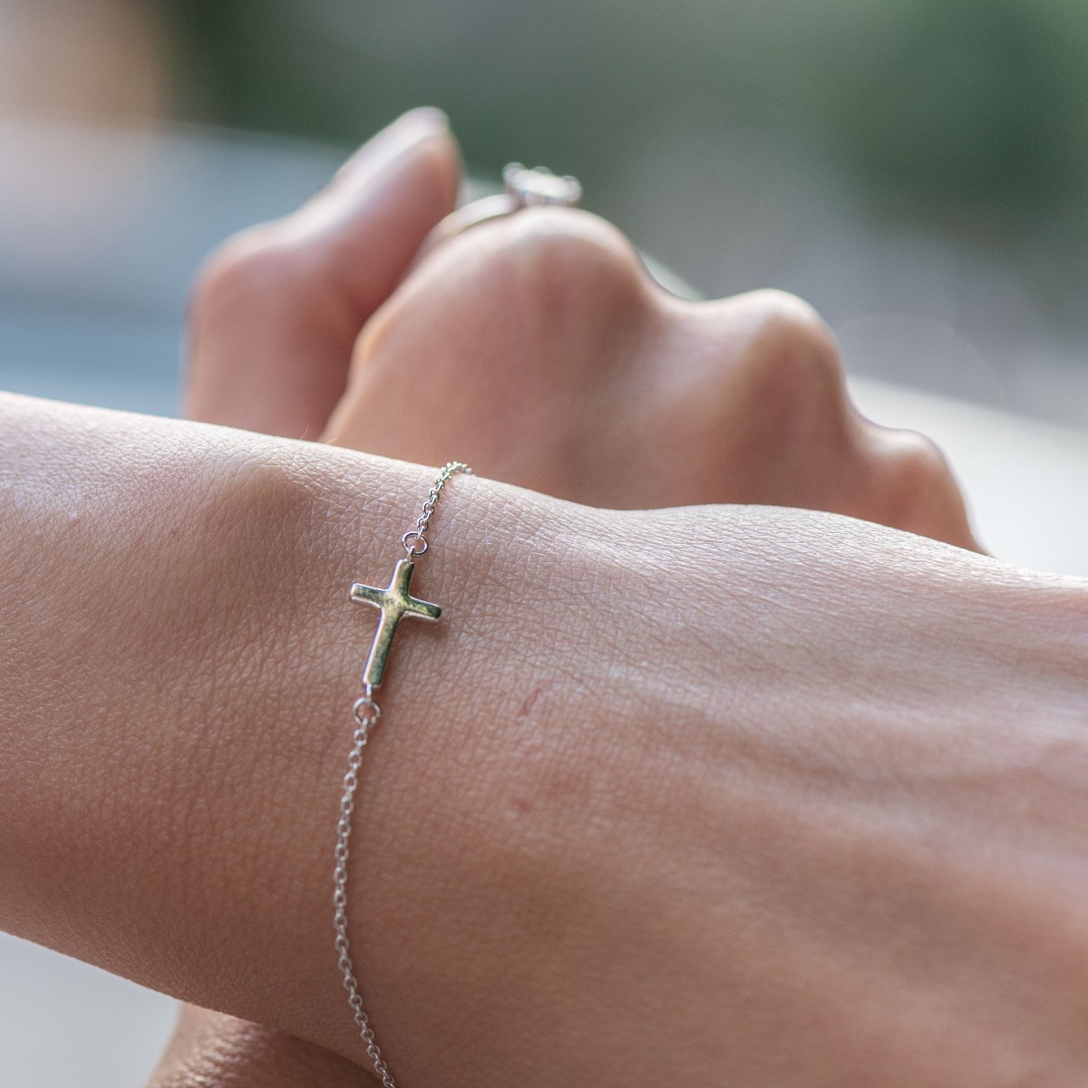 Silver Bracelet with Cross