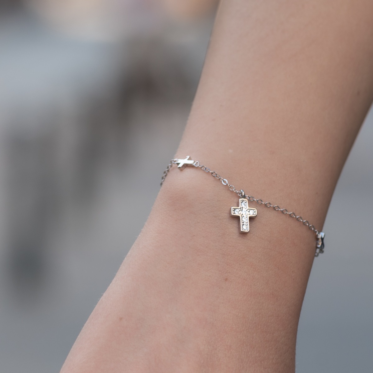 Silver Cross Bracelet