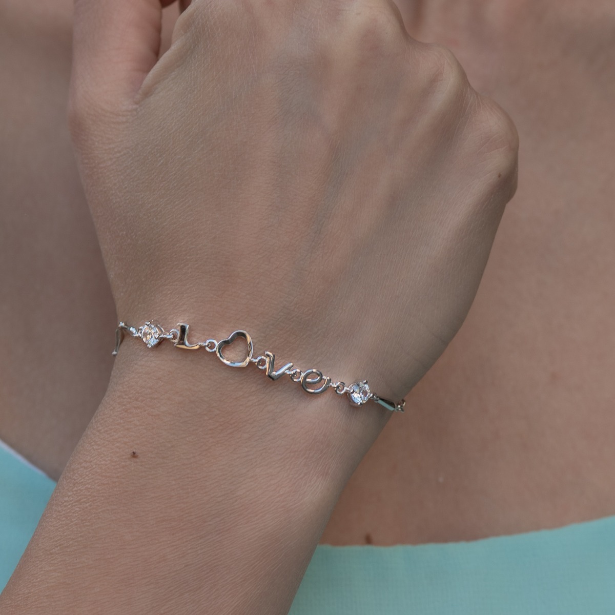 Silver Bracelet Love