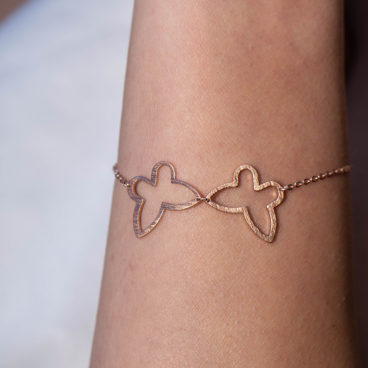 Rose Silver Butterfly Bracelet 