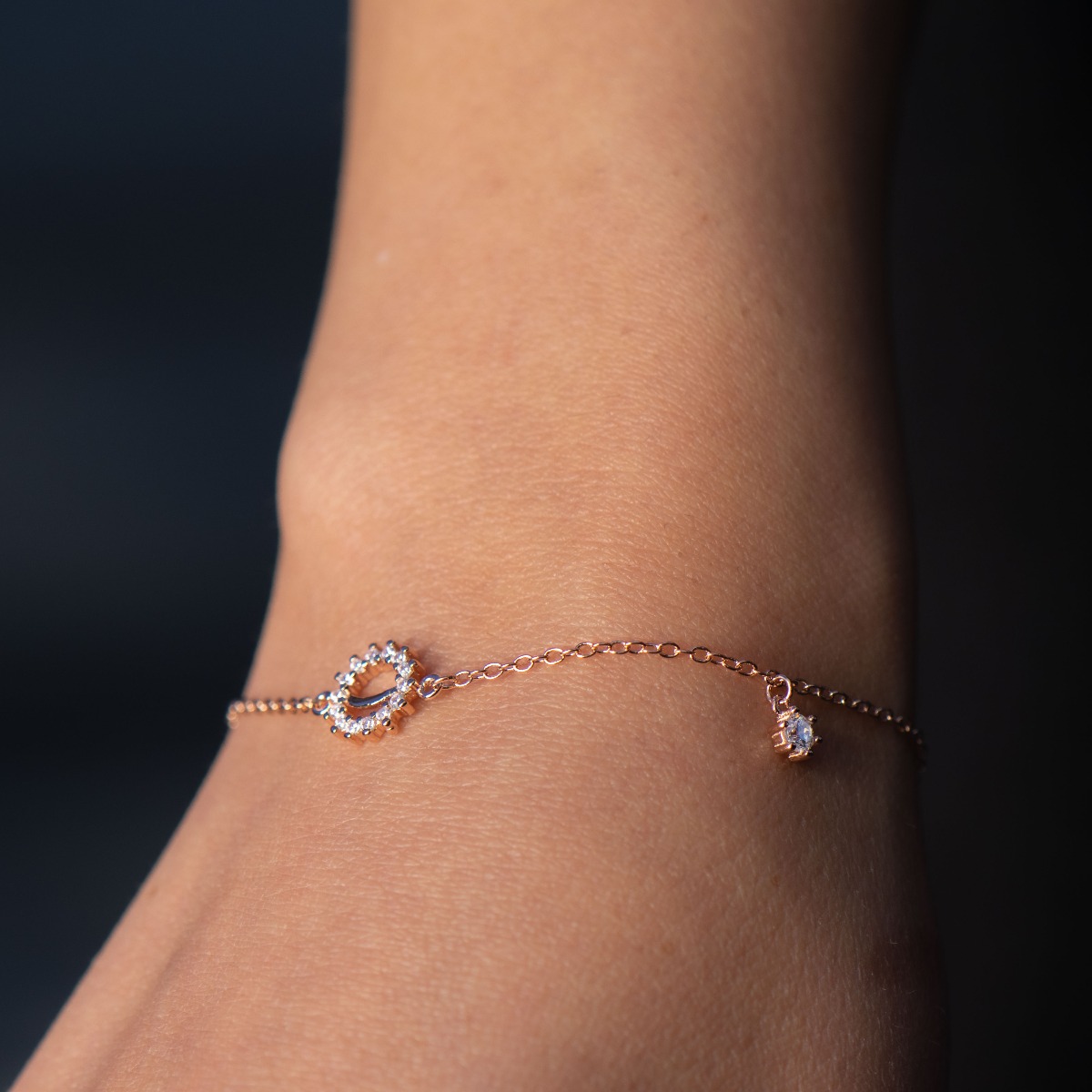 Rose Silver Bracelet with Zirconia