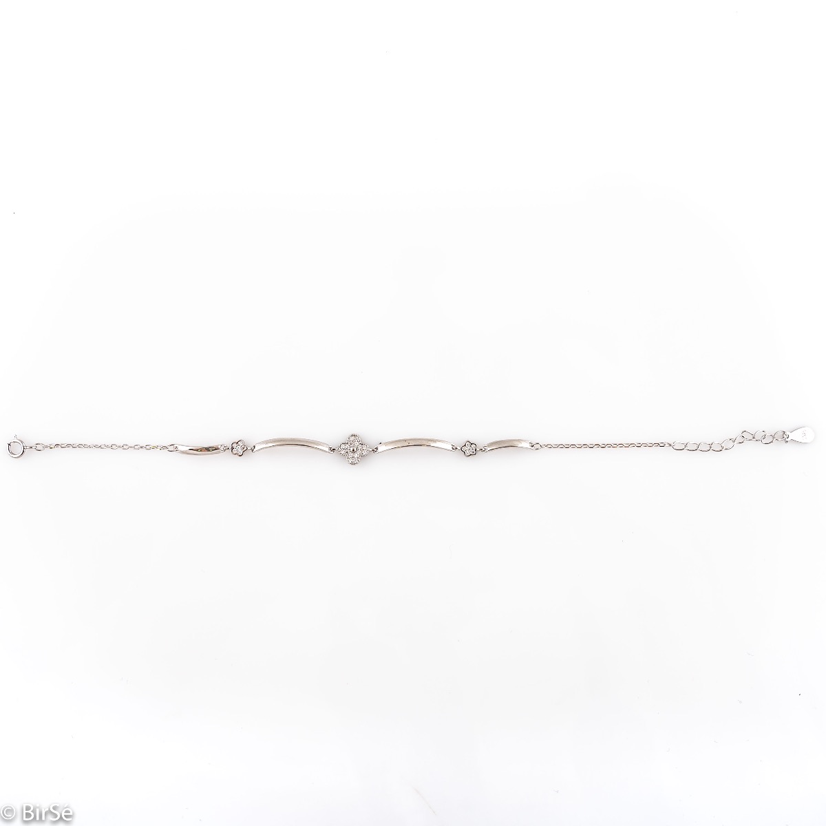 Silver Bracelet with Floral Elements