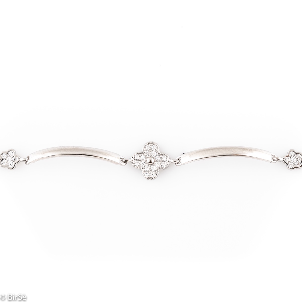 Silver Bracelet with Floral Elements