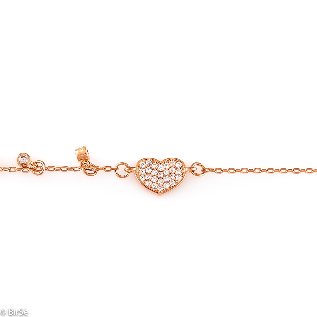 Rose Silver Heart Bracelet 