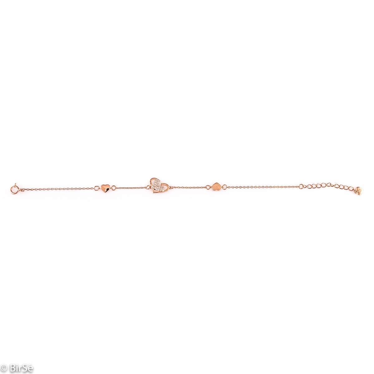 Rose Silver Heart Bracelet