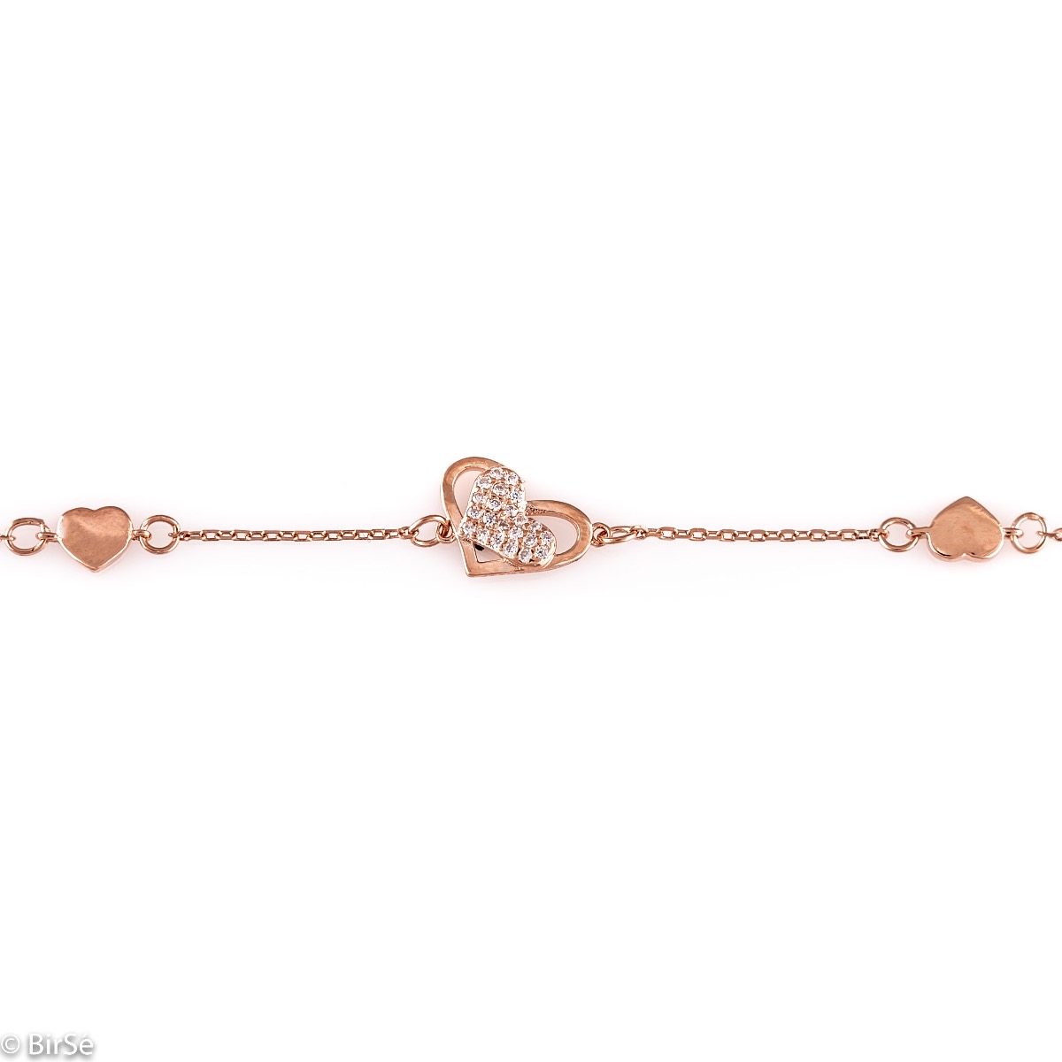 Rose Silver Heart Bracelet