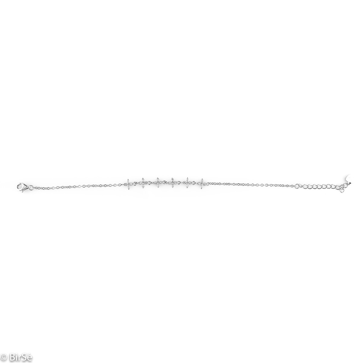 Silver Bracelet with Flowers