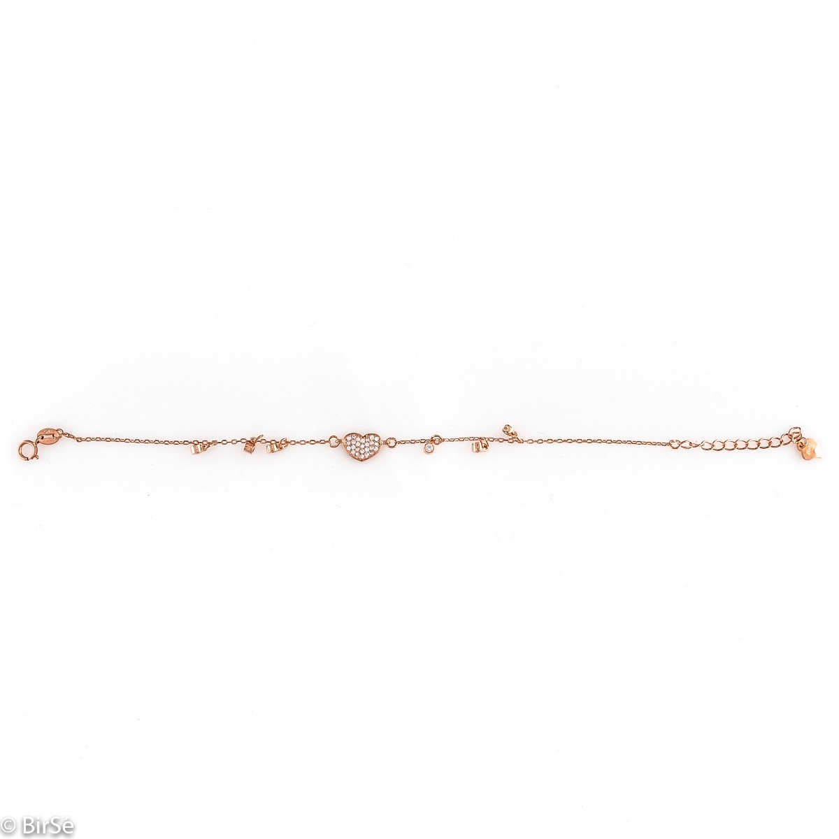 Rose Silver Heart Bracelet 