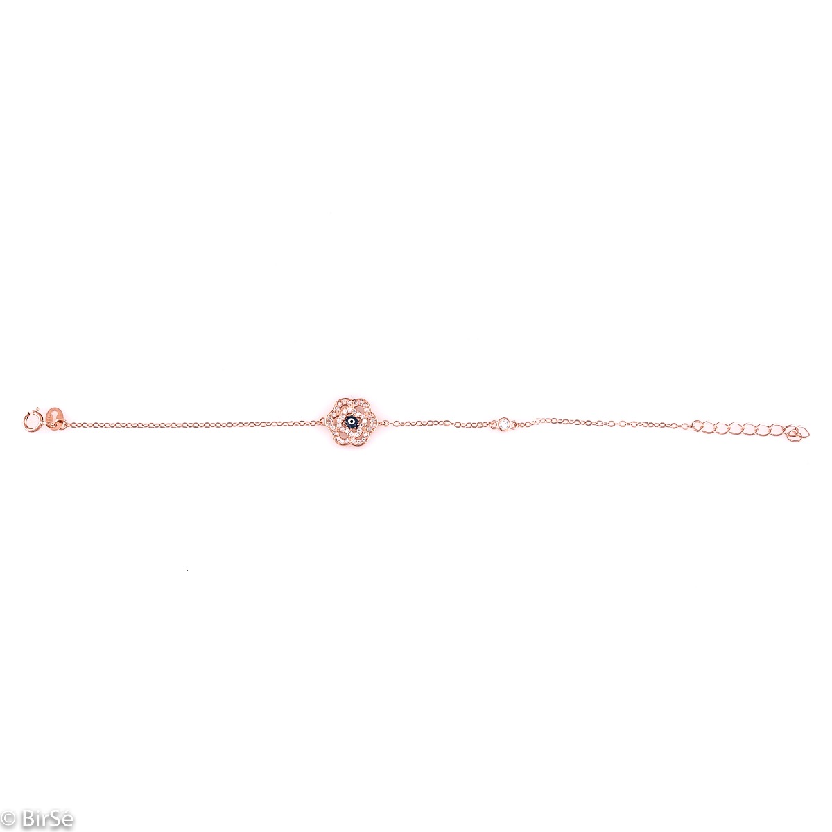 Rose Silver Bracelet with Flower