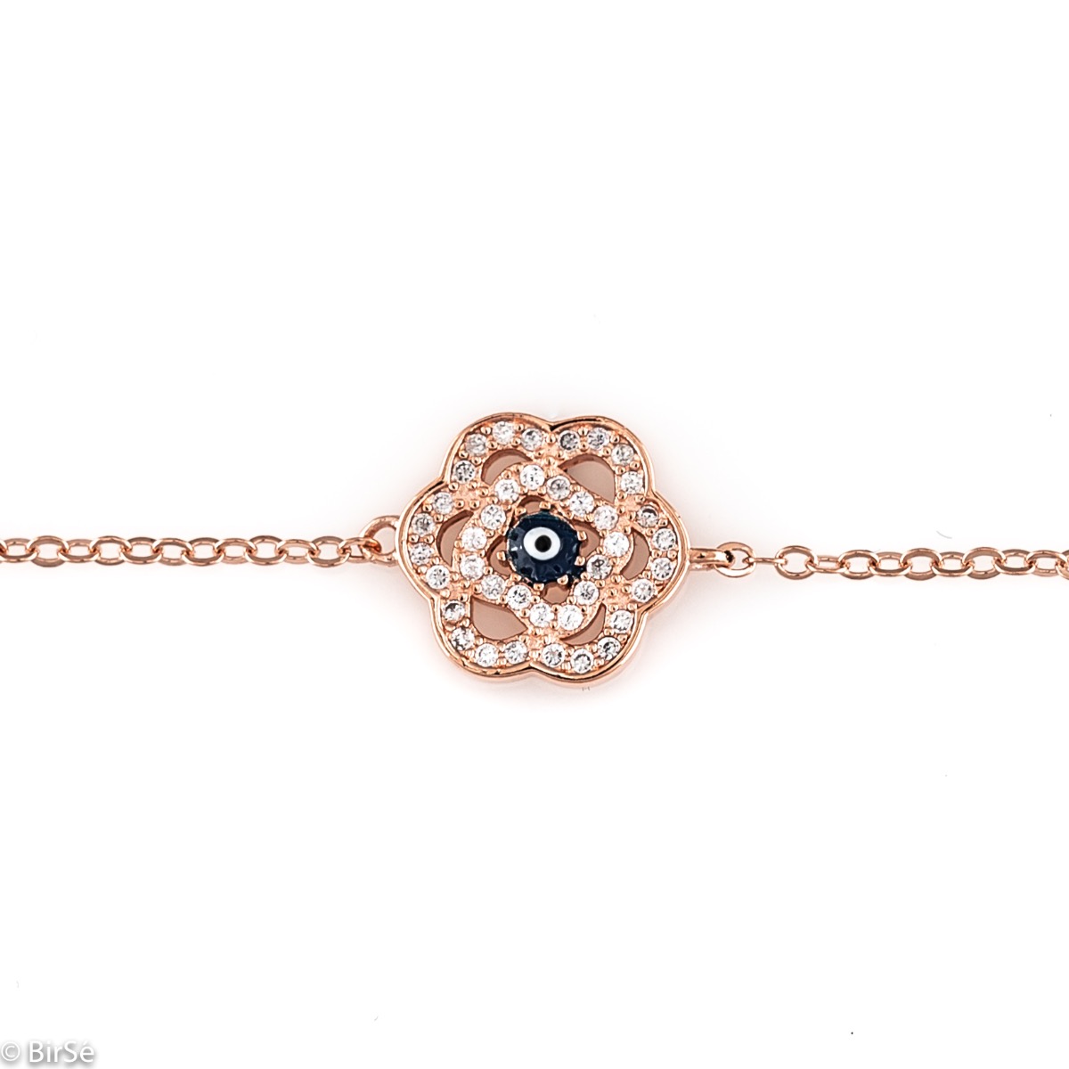 Rose Silver Bracelet with Flower