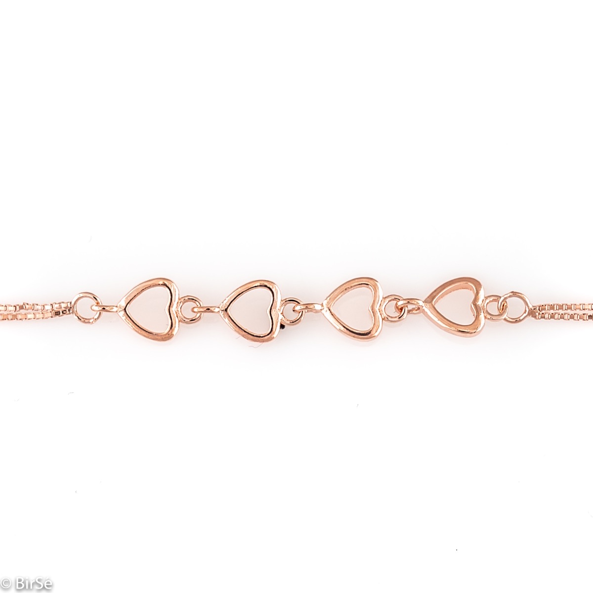 Rose Silver Heart Bracelet