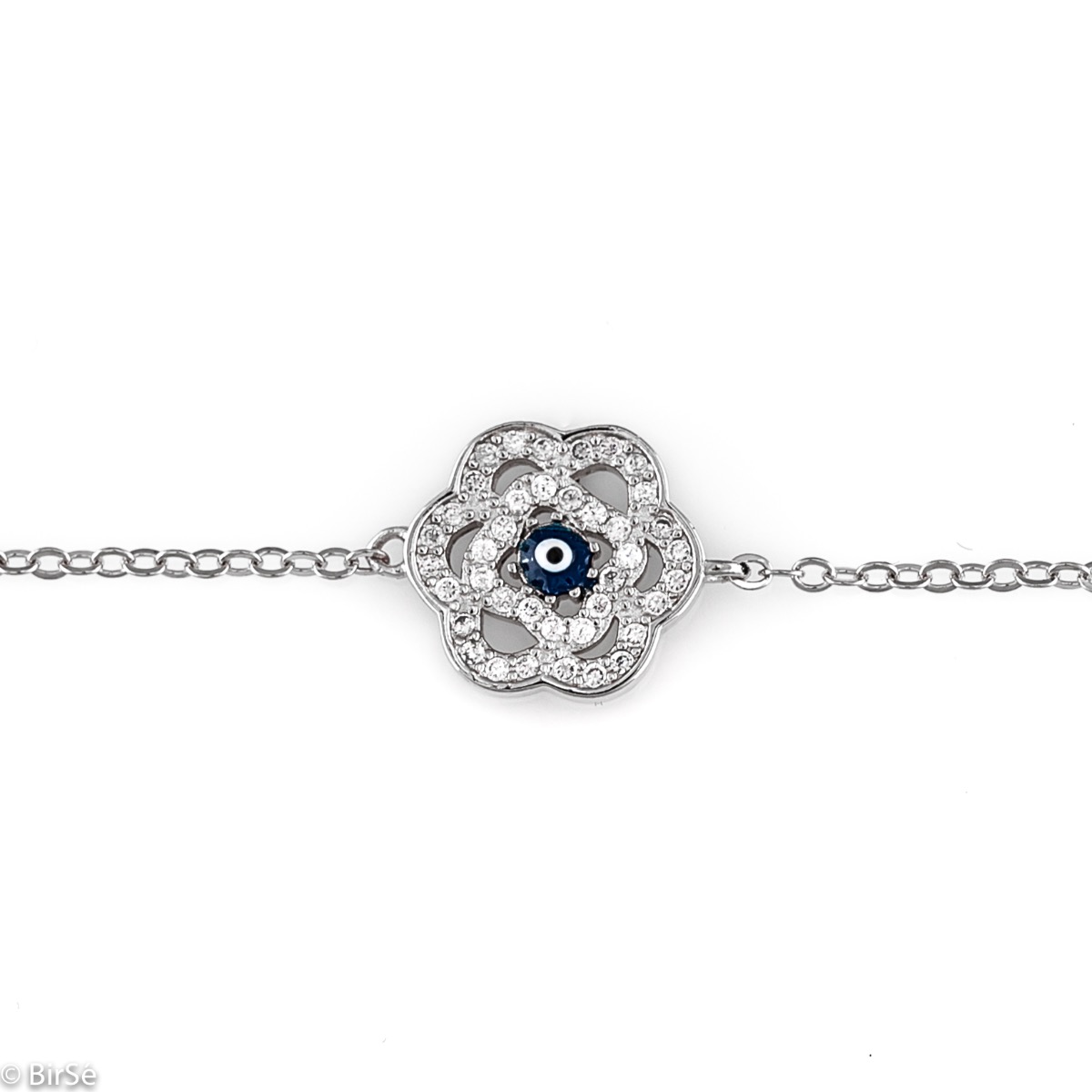 Silver Bracelet with Flower