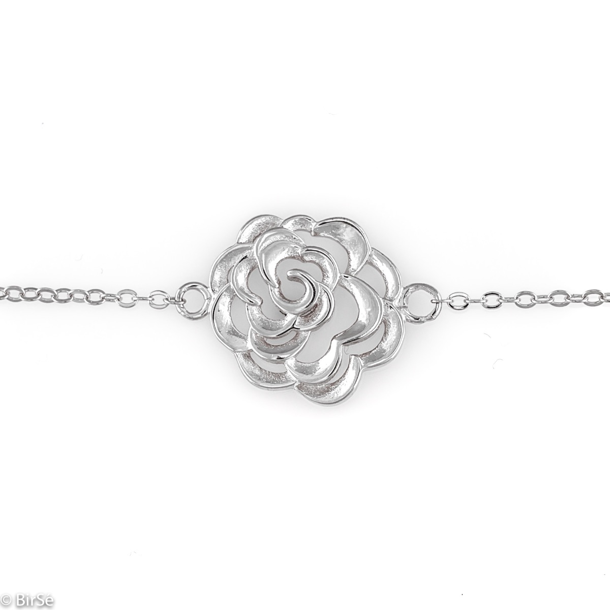 Silver Bracelet with Flower 