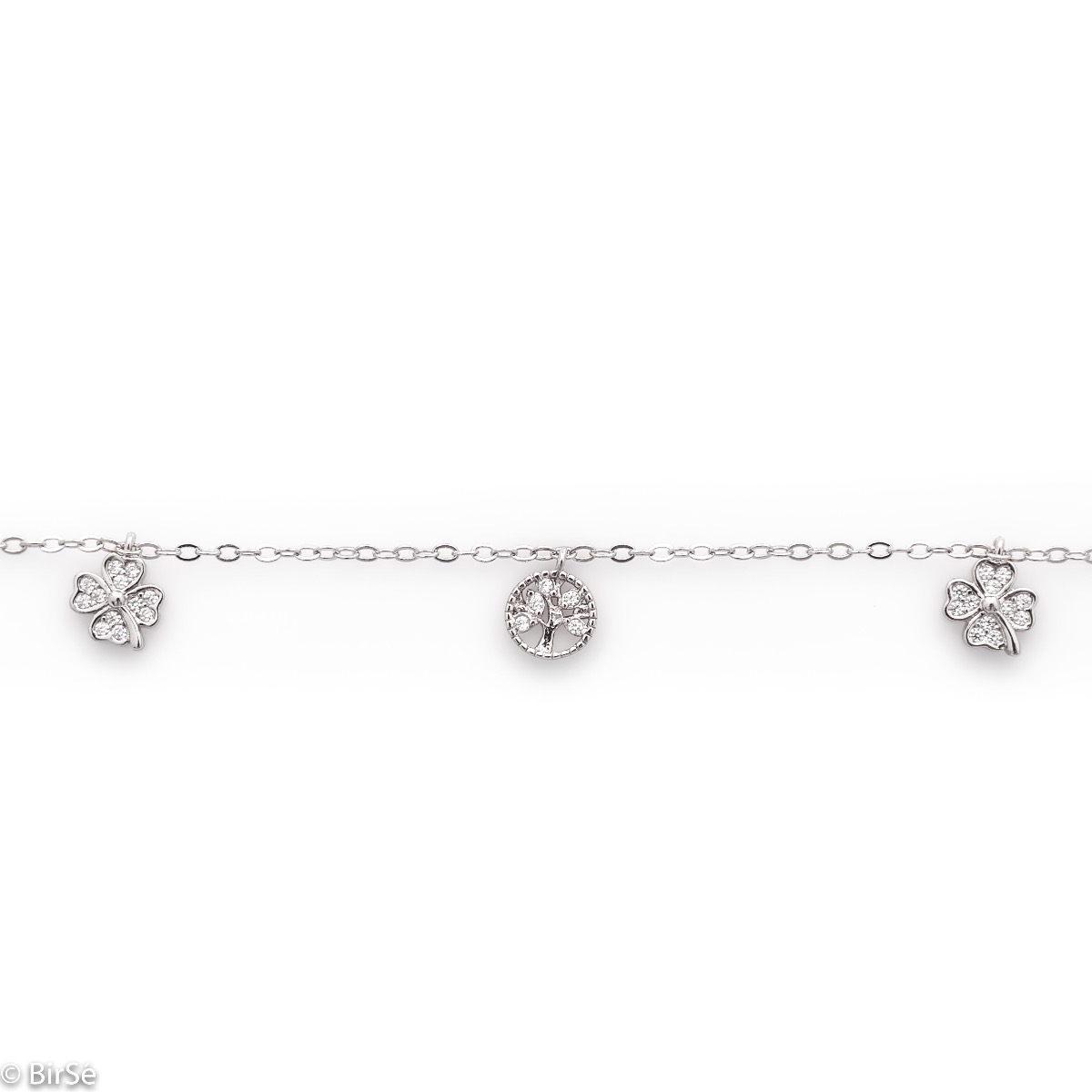 Silver Bracelet with Floral Elements