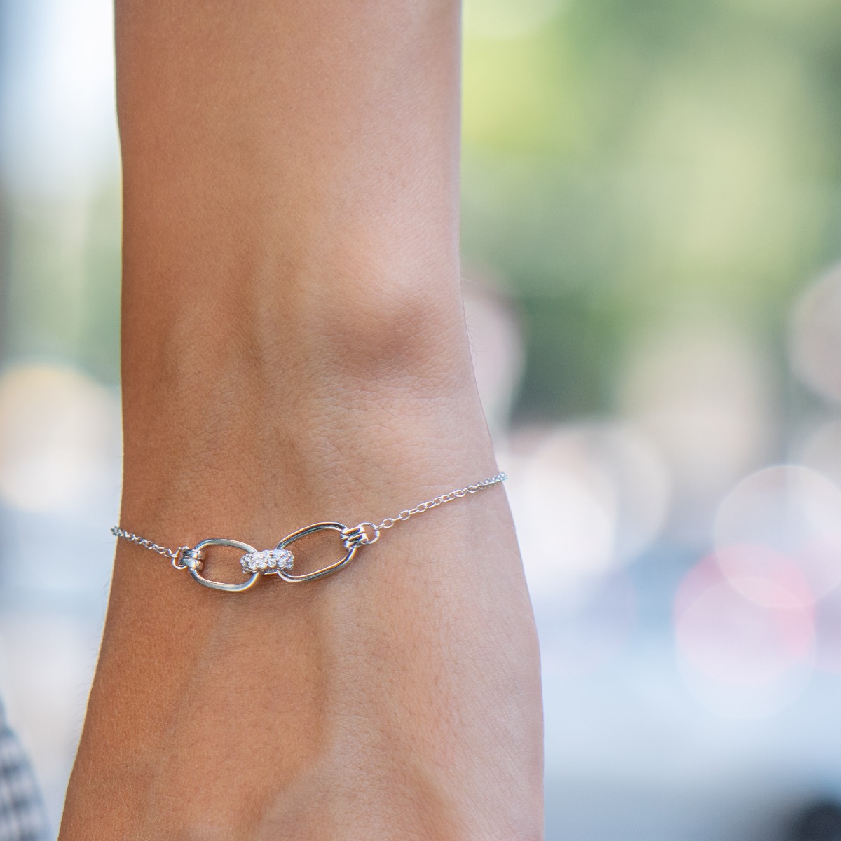 Silver Bracelet with Zirconia