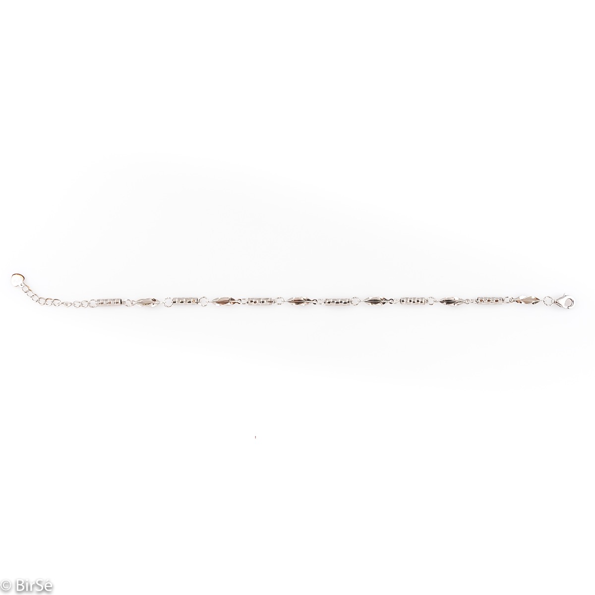 A fine and sophisticated women's bracelet with a soft finish made entirely of sparkling rhodium silver, combined with a delicate diamond finish and adjustable size. Exquisite details and clean design.