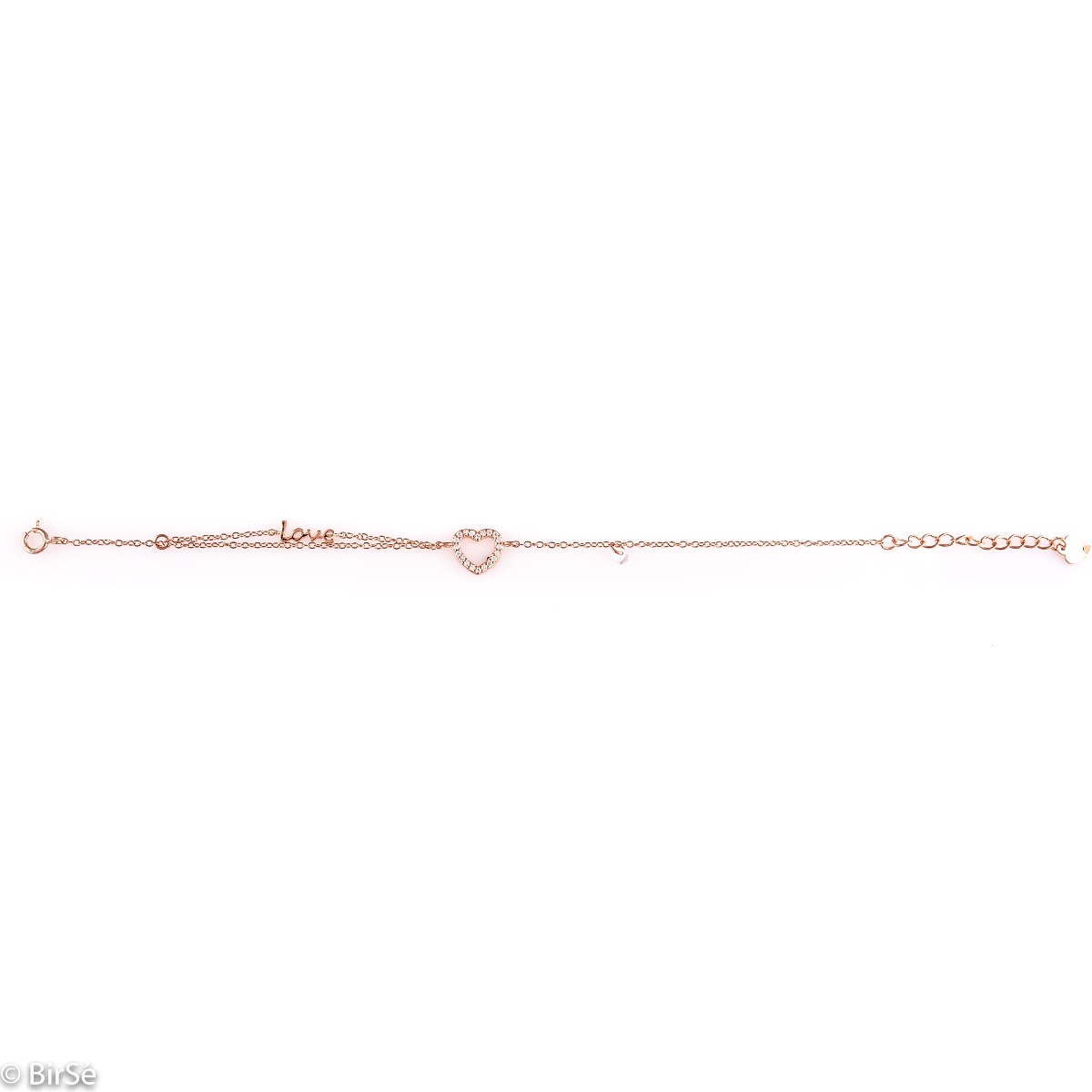 Rose Silver Heart Bracelet 