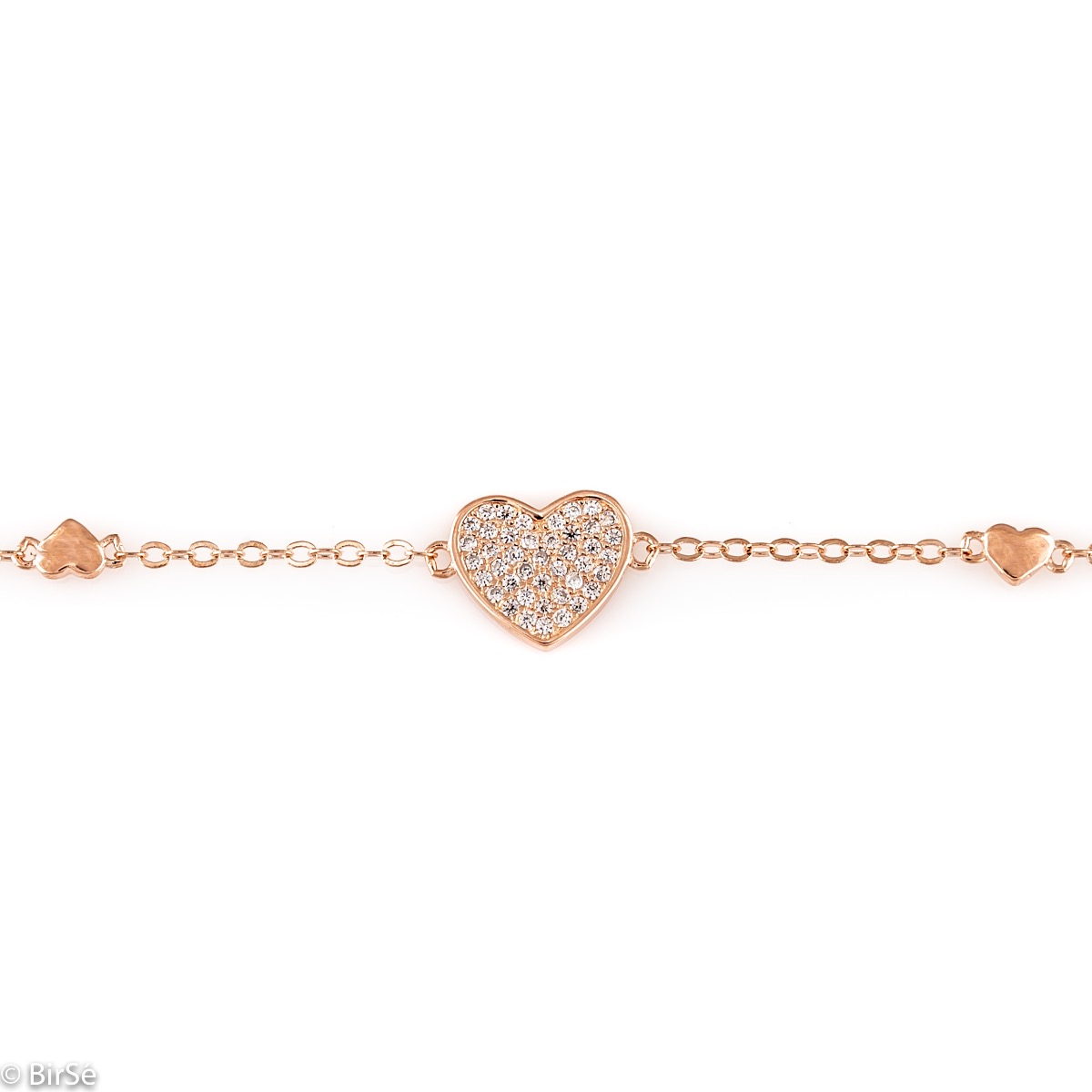 Rose Silver Heart Bracelet 