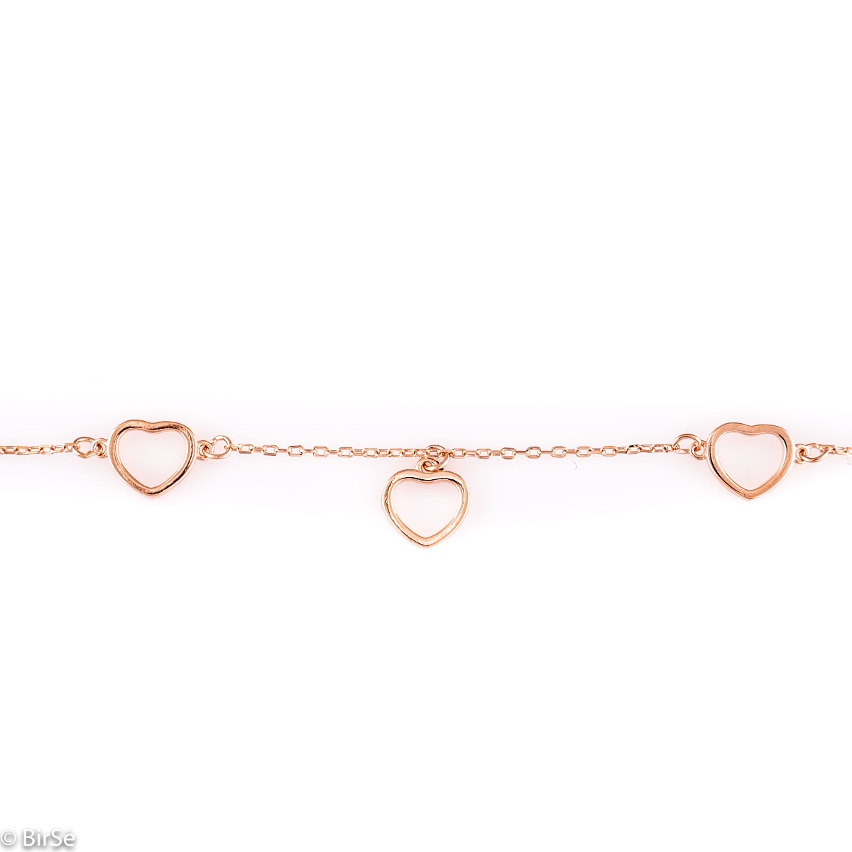 Rose Silver Heart Bracelet