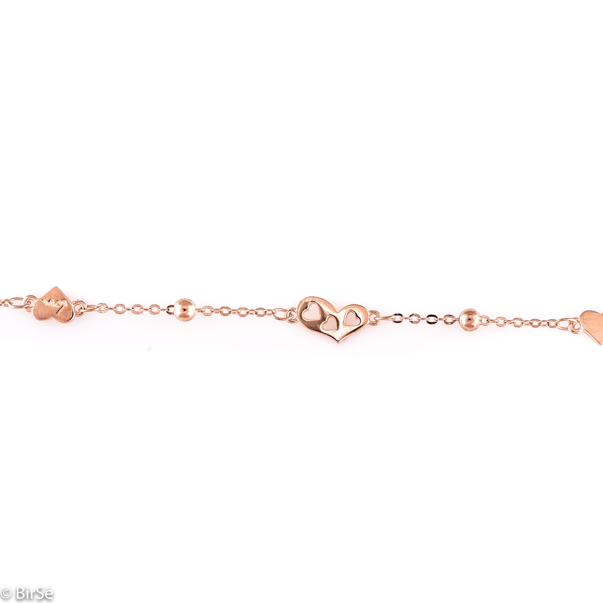 Rose Silver Heart Bracelet