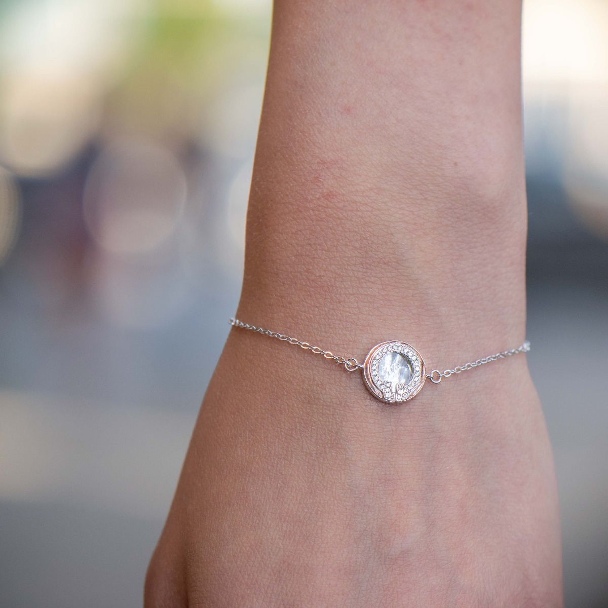 Silver Bracelet with Mother of Pearl