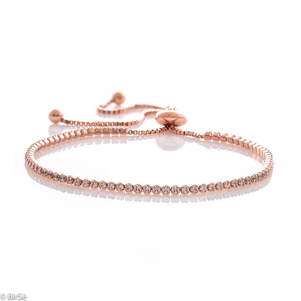 Rose Silver Tennis Bracelet 