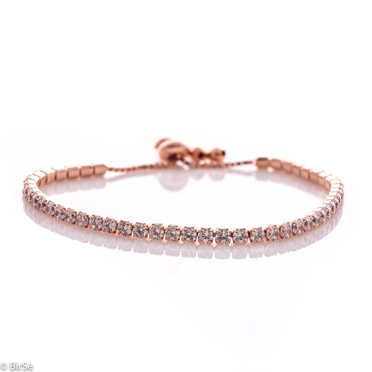 Rose Silver Tennis Bracelet