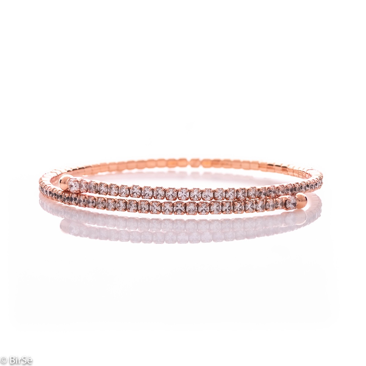 Rose Silver Bangle Bracelet