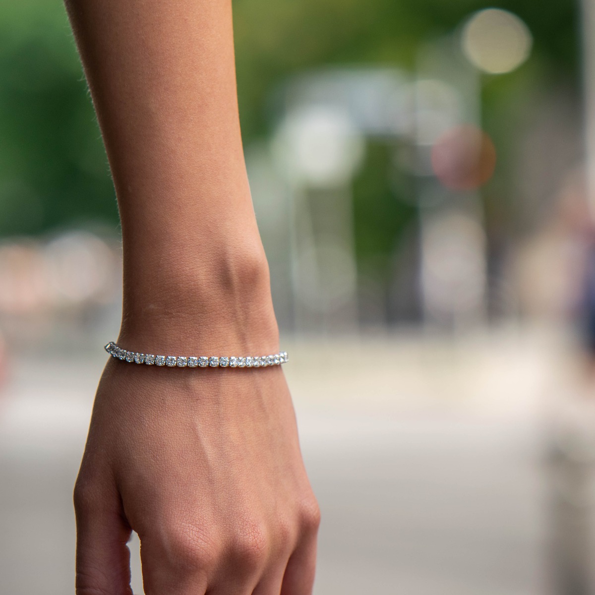 Silver Tennis Bracelet with Zirconia