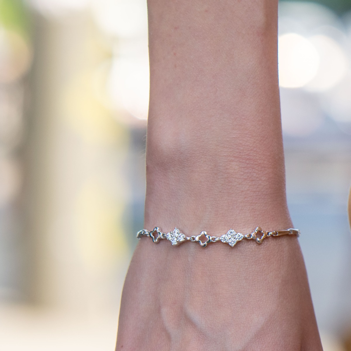 Silver Bracelet with Zirconia