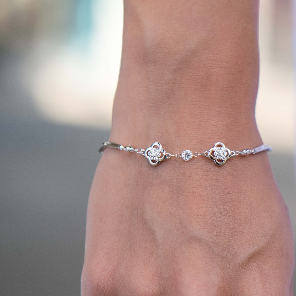 Silver Flower Bracelet