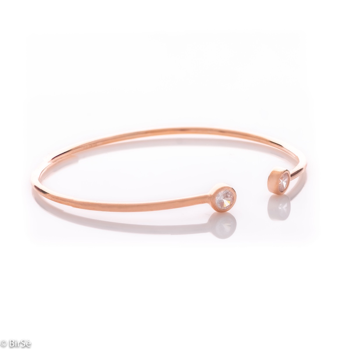 Rose Silver Bangle Bracelet