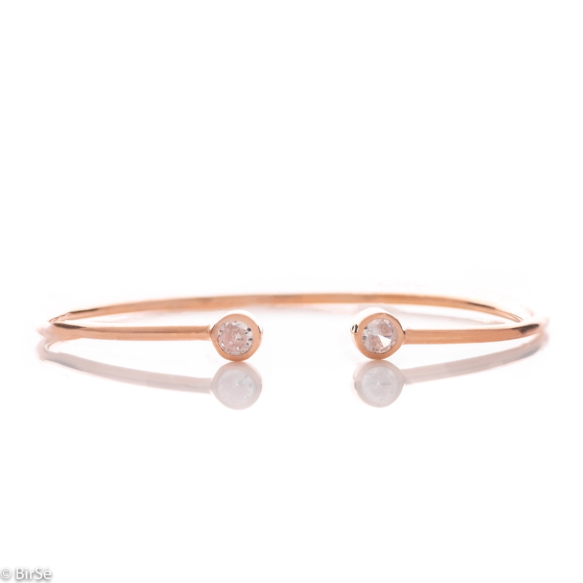 Rose Silver Bangle Bracelet