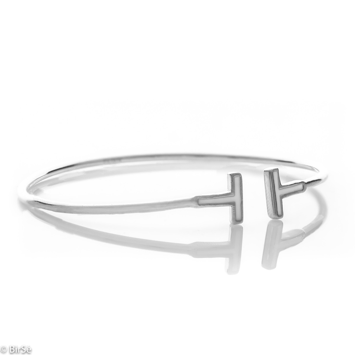 Silver Bangle Bracelet - Letter T