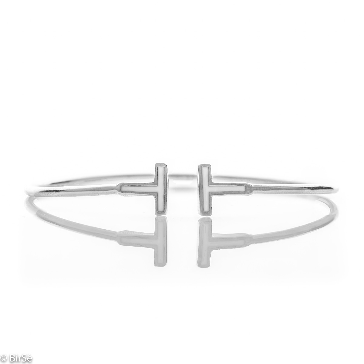 Silver Bangle Bracelet - Letter T