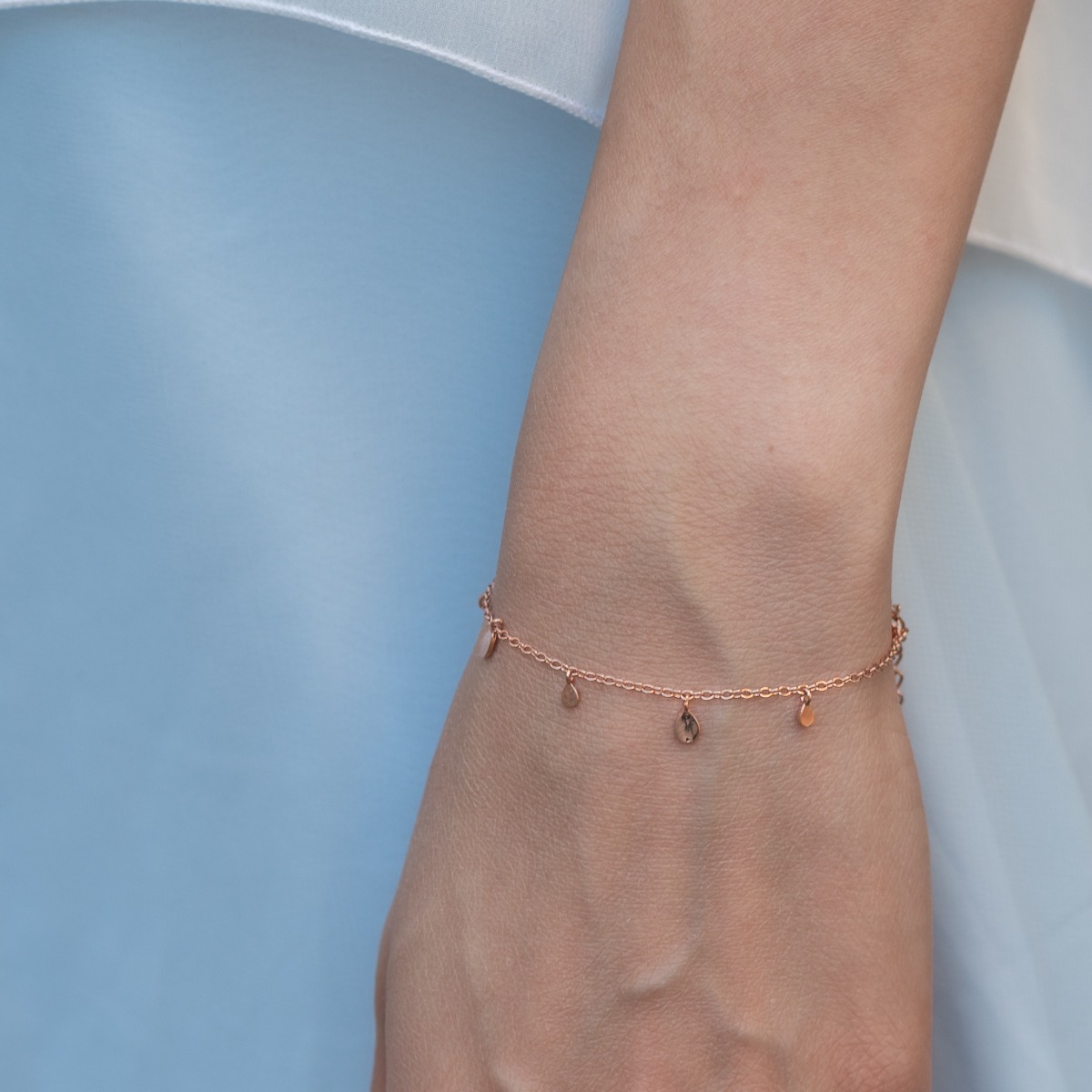 Rose Silver Bracelet with Pendants 