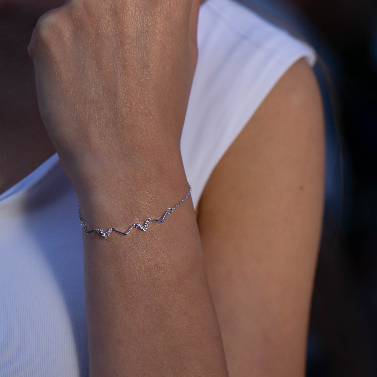 Silver Bracelet with Zirconia