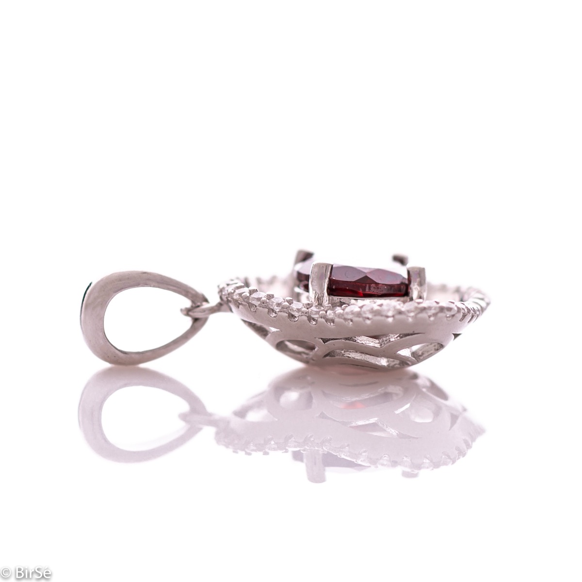 Silver pendant - Natural garnet 1,60 ct